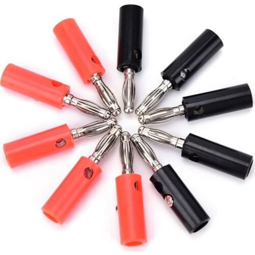 10pcs 4mm Banana Plug Gold Plated Audio Speaker Wire Cable Banana Connector Adapter