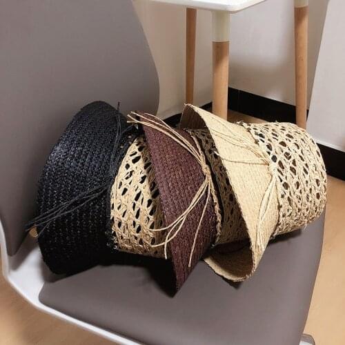 202104-2509228 summer Handmade hollow out raffia grass light sodt lady sun cap women leisure holiday beach hat