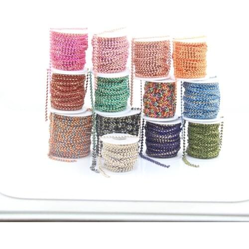 5Meter 13Color Choice Lampwork Arrow Shape Beaded Rosary Chains,Plated Gold Enamel Glass Chevrons Beads Link Copper Necklaces