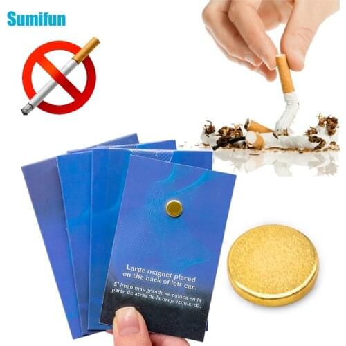 6/10PCS Magnet Auricular Quit Smoking Acupressure Patch Not Cigarettes Health Therapy Smoking Anti Smoke Patch Health Care