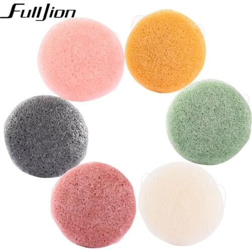 6 Colors Natural Konjac Sponge Konnyaku Facial Exfoliator Wash Cleansing Cosmetic Puff Flutter Sponge Skin Care Cleanser Tools