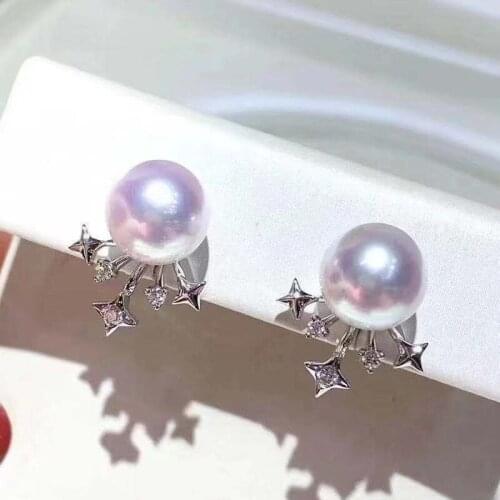 Star Design DIY Pearl Accessory Fashion Stud Earrings Pearl Jewelry Making Components For 8-10mm Beads