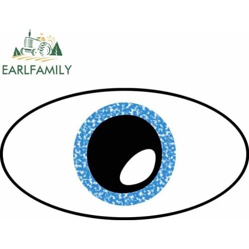 EARLFAMILY 13cm x 6.9cm for Big Cartoon Eyes Red Cartoon Car Stickers Cartoon Personality Decal Anime Windshield Vinyl Car Wrap