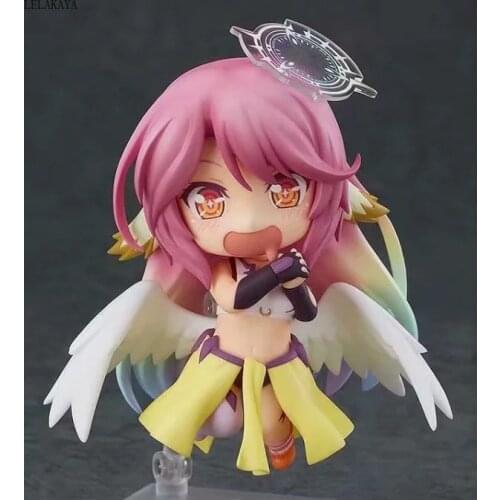 10cm Anime NO GAME No LIFE Shiro Jibril 794# Change Face Q Version PVC Action Figure Model Toys Native sexy girl Brinquedos Doll