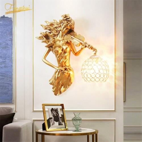 European Creative Crystal Wall Lamp Gold Luxury Decor Bedside Lamp Living Room Bedroom Background Wall Light Indoor Lighting