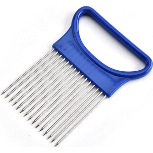 Stainless steel onion insert onion loose needle meat tenderizer cucumber onion slicer kitchen gadget