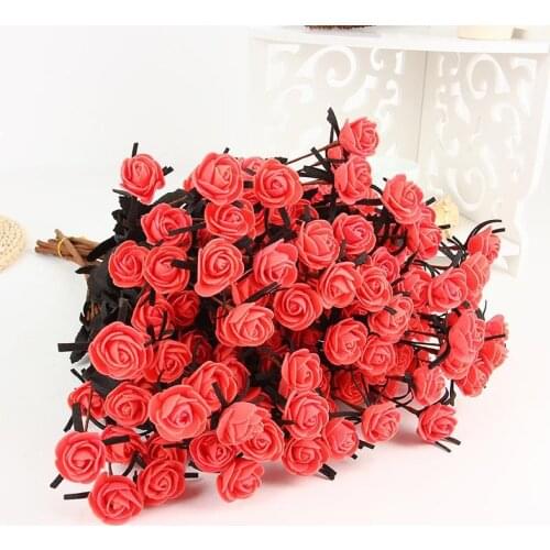 15 Heads Flower /Bouquet Artificial Rose Flower PE Fake Flowers With Black Leaf For Wedding Holding Home Garden Decoration