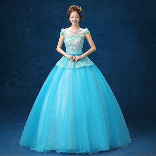 Lace flower light blue beading ball gown Medieval Renaissance Gown queen costume Victorian dress /Marie Antoinette/ Belle ball