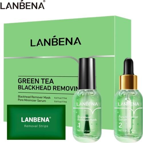 LANBENA Blackhead Remover Serum Set Professional Blackhead Removal Mask Face Nose Skin Essence Cleaning Pores Shrinking Pore Kit