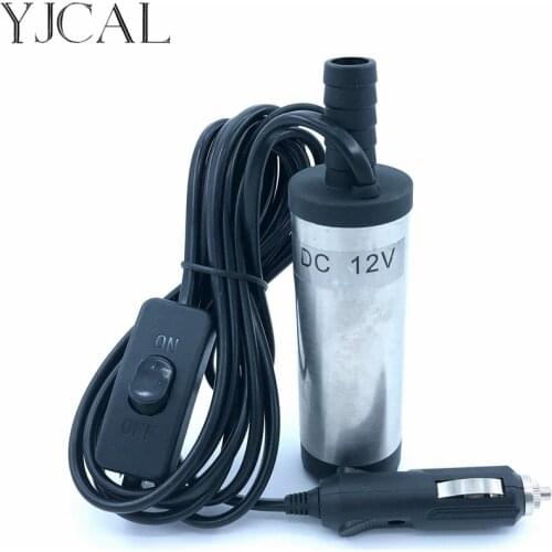 Mini Submersible Diesel Fuel Transfer Water Oil Suction Pump 38MM Stainless Steel DC 12V 24V 12L/Min 25W Car Cigarette Lighter