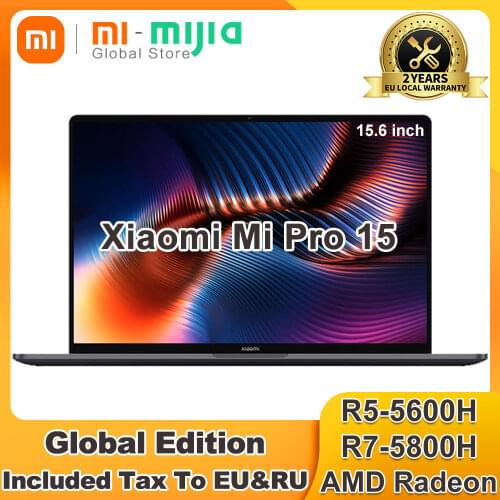 Global Version Xiaomi Pro 15 AMD Laptop Ryzen R7 5800H 16GB 512GB SSD 3.5K OLED Super Visual Screen Computer Windows 10 Pro PC