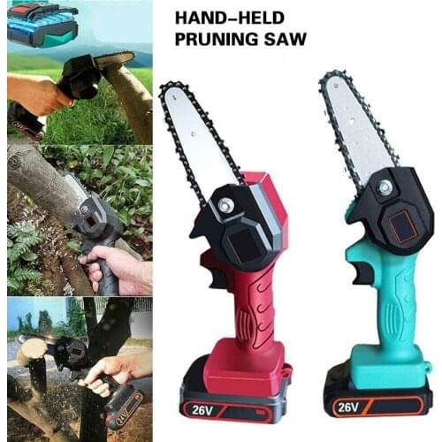 24V Rechargeable Electric Motor Saw Mini Handheld Wood Cutting Chainsaw For Woodworking Garden Tools Without Batterys
