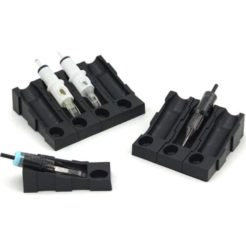 48pcs Disposable Tattoo Cartridge Tray Needle Holder Stand Ink Cup Tattoo Plate Pigment Storage Tray Rack Bracket Container