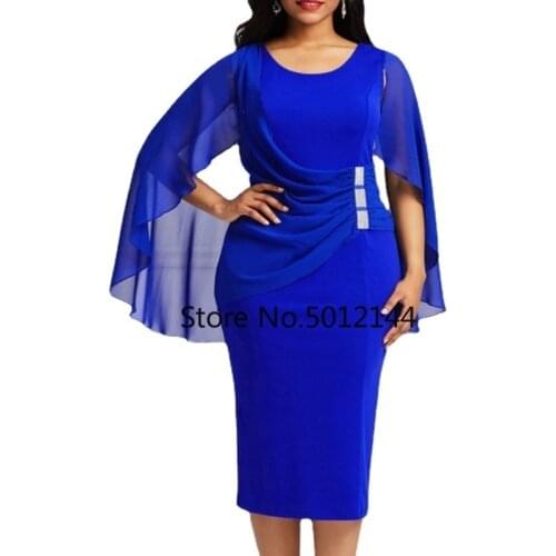 Blue Mesh Summer Dress Mother Bride Blue Chiffon Dress 2021 New Elegant Wedding Evening Party Dresses Shawl Birthday Outfit