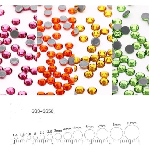 Top quality hotfix rhinestones! ss3-ss30 flat back hot-fix crystal with super strong glue for fabric decorations