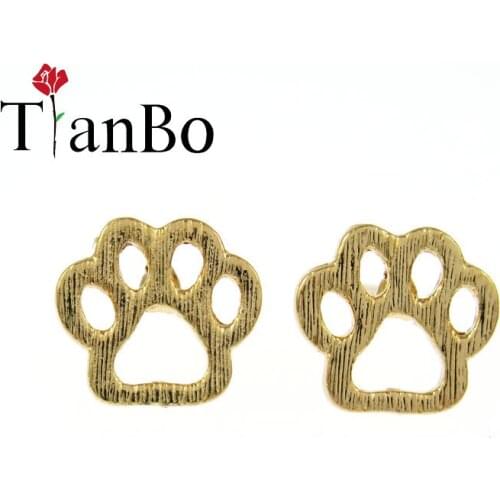TianBo Cute Dog Paw Print Earrings for Women Cat and Dog Paw Stud Earrings part gifts drop shipping