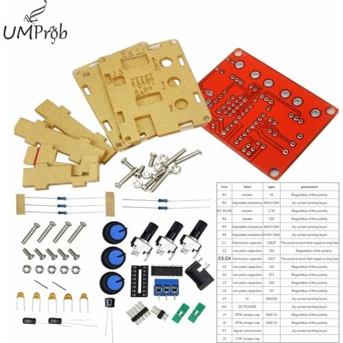 XR2206 High Precision Function Signal Generator DIY Kit Sine/Triangle/Square Output 1Hz-1MHz Adjustable Frequency Amplitude