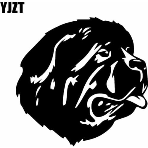 YJZT 15.7X15.3CM Funny Newfoundland Dog Pet Animal Vinyl Decal Car Sticker Decor Black/Silver C24-1464
