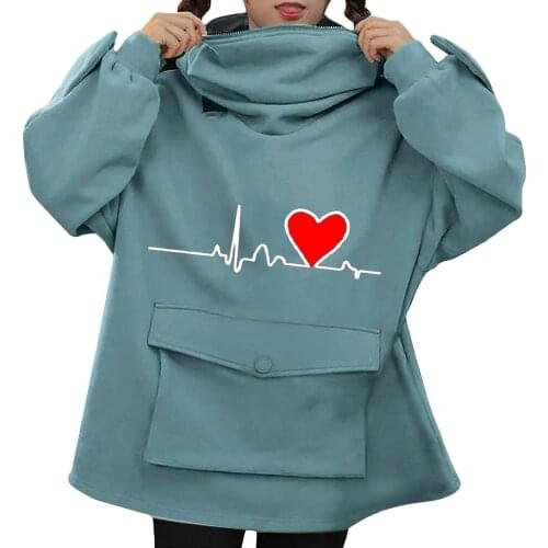 Hoodie Sweater Mujer Kawaii Cotton Long Sleeve Round Neck Hooded Sweater Kawaii Women Hoodie Sweater Harajuku Women Hoodies
