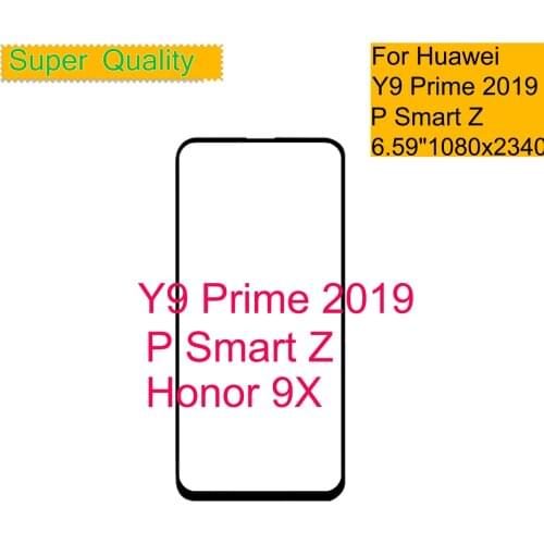 10Pcs/Lot For Huawei P Smart Z Y9 Prime 2019 Touch Screen Panel Front Outer Glass For Honor 9X LCD Glass Lens With OCA Glue