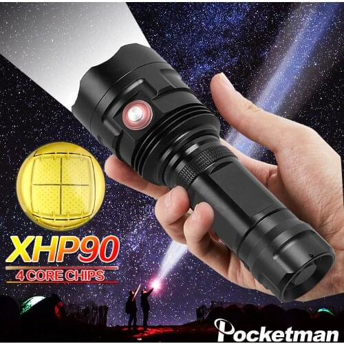 10000LM xhp90 Led flashlight torch 6modes hunting lamp lantern USB rechargeable flashlight led torch use 18650 or 26650 Battery