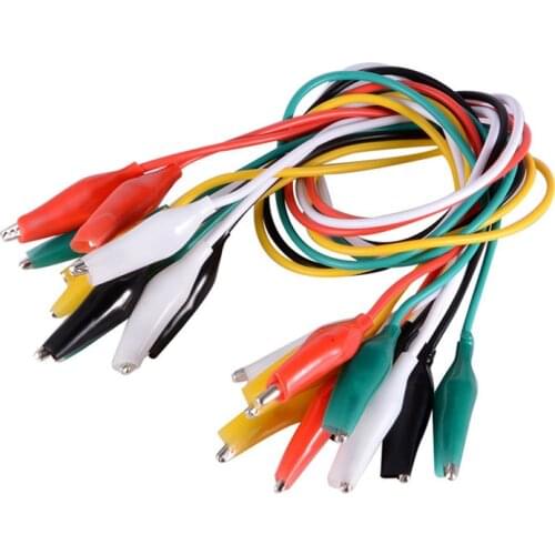 2pcs 28mm /45mm 50cm length Color line Crocodile Clip Line Copper Alligator Clips For Testing Electrical Meter Clamp Probe