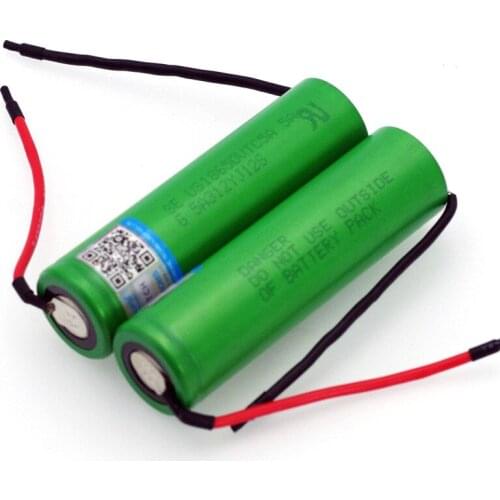 2pcs VariCore New 100% Original 3.6V 18650 US18650VTC4 2100mAh VTC4 20A 30A Rechargable battery discharge + DIY Silica gel cable