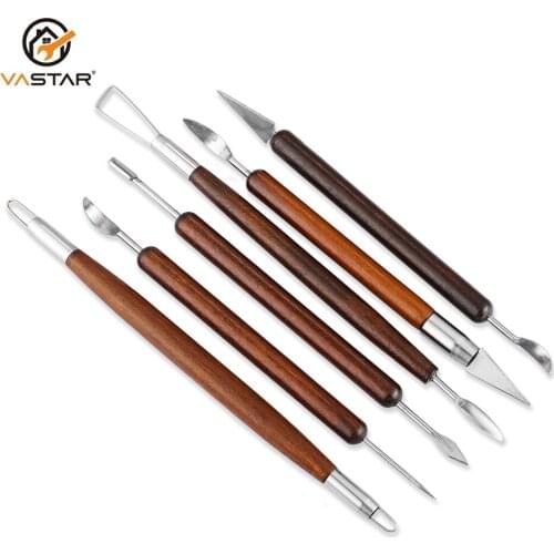 6pcs Clay Sculpting Kit Sculpt Smoothing Wax Carving Pottery Ceramic Tools Polymer Shapers Modeling Carved Tool Perfect