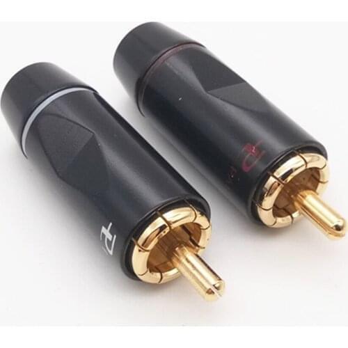 8Pcs/lot good quanlity RCA Welding RCA Male Copper Gold Plated Audio socket Adapter Plug Converter Connectors for HIFI Audio