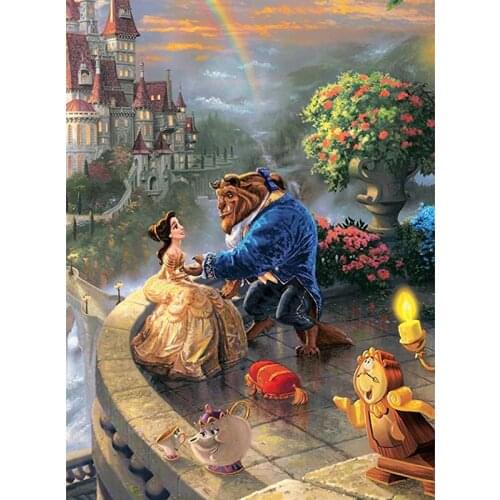Disney Full spuare&Round 5D beauty and the Beast diamond painting DIY diamond embroidery Cross Stitch Rhinestone mosaic decor