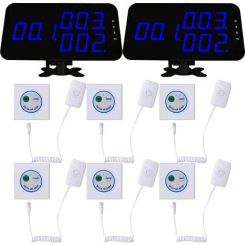 433.92MHZ Wireless Nurse Call System For 2PCS Receiver Display and 6PCS Transmitter Button Widely Used In Hotspital