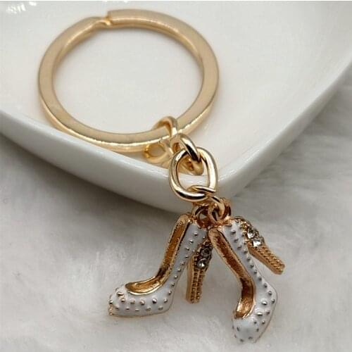 High heels keychain enamel wallet car keychain bag decoration alloy keychain