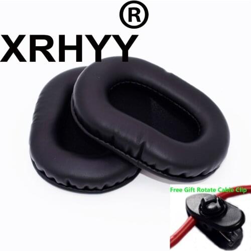 XRHYY Black Replacement Earpad Ear Pads Cushions For SONY MDR-7506, MDR-V6, MDR-CD900ST Headphone + Free Rotate Cable Clip