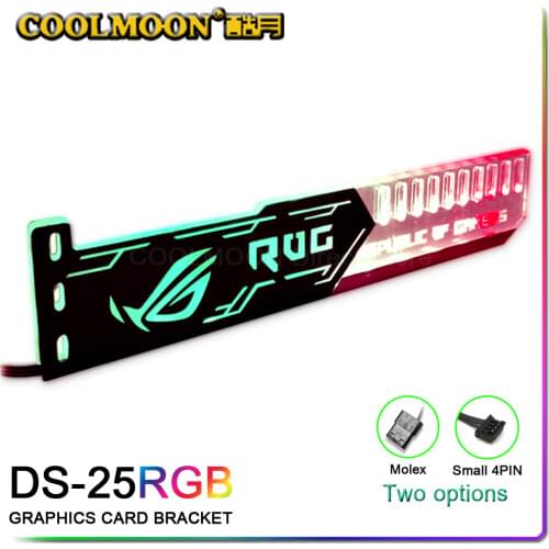 COOLMOON Molex/Small 4PIN RGB Graphics Card Holder 250mm x 52mm Extended Version Phantom Color Change Aura Sync DS-25RGB