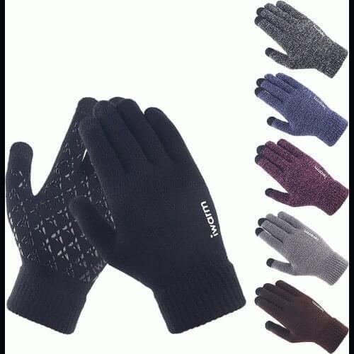 DHL or fedex 100pairs/lot Touch Screen Knitted Gloves Winter Autumn Thicken Wool Cashmere Mitten Anti-slip Warmer Couple Gloves