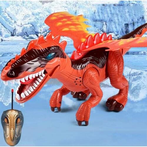 Electric Remote Control Crawling Dragon Simulation Will Walk Model Toy Lighting Dinosaur Sound Effect Animal Childrens Toys