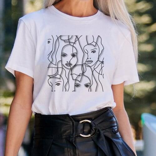 BLINGPAW Harajuku Graphic Tees White Cotton Casual Women Top&Tees Summer Femme Custom T Shirts Trendy Style Clothing