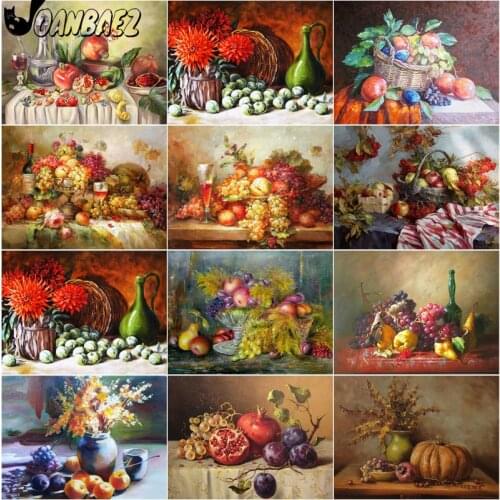 Fruit Basket Diamond Painting Pomegranate Grape Cross Stitch Embroidery 5Ddiy Mosaic Kit Hand Inlaid Gift Design Wall Decoration