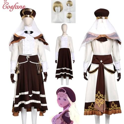 Game Fire Emblem Mercedes Cosplay Costume Fancy Dress Christmas Halloween Carvinal Costumes For Women men and wig customizable