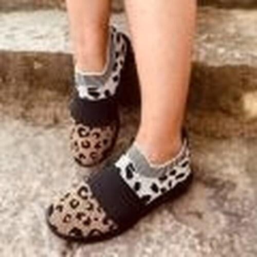 Womens shoes New Leopard Lightweight Knitted woman trainers vulcanize shoes Mesh Breathable Casual sneaker women flats loafers