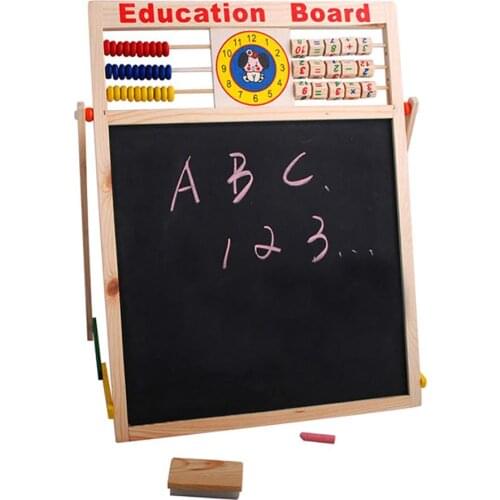 Blackboard Magnetic Board Abacus Wooden Letters Numbers Kids Educational Toys Cartoon Blackboard Wall Sticker