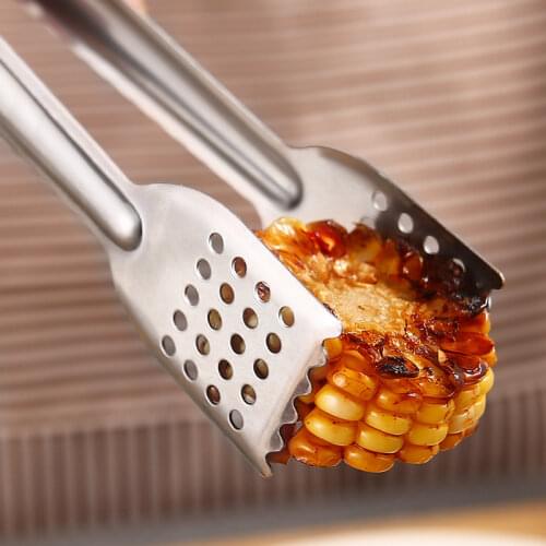 Stainless Steel Multi-function Barbecue Food Clip Non-slip Heat-proof Bread Pastry Clip Barbecue Tongs Cooking Kitchen Tool