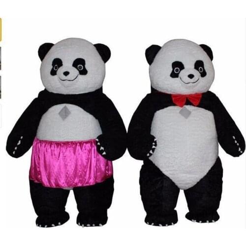 New Inflatable Chinese Panda Bear Mascot Costume Suits Adults Fur Cosplay Party Game Dress Advertising Cartoon Character Outfits