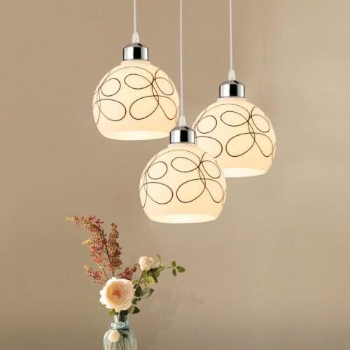 New Modern Glass Pendant Light LED White Nordic Handblown Hanging Lights Adjustable Cord Farmhouse Lamps for Kitchen Island Sink