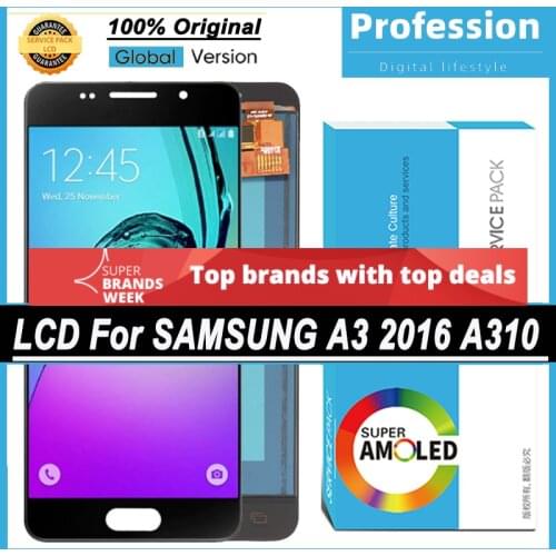 OLED/Super AMOLED 4.7'' Display for SAMSUNG Galaxy A3 2016 A310 A310F A3100 LCD Touch Screen Digitizer Assembly Repair Parts
