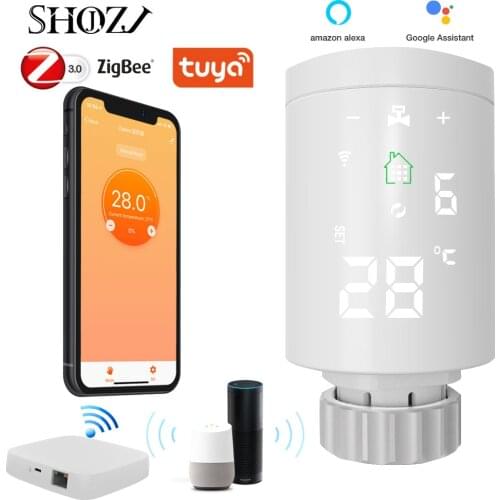 Tuya app zigbee Programmable Thermostat Radiator Valve Thermoregulator Radiator Voice Control Works with Alexa Google Home