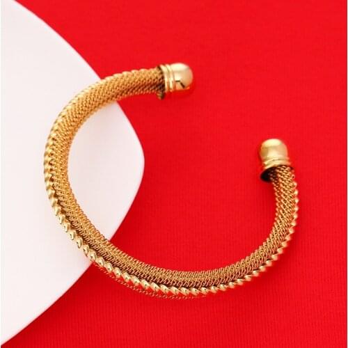 Original Design Simple Metal Bangle Bracelet New fashion Accessories Jewelry Copper Round Bangle Women Lovers' Gift