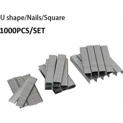 1000pcs U/ Door /T Shaped Straight Nail Staples Brad Nails For CT0325 CT1609 Gun Stapler Furniture DIY Garden Woodworking Tool