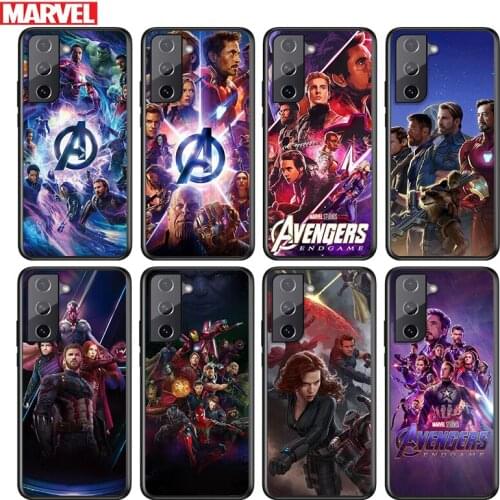 Marvel Avengers Heroes For Samsung Galaxy S21 S20 FE S10e S10 S9 S8 S7 S6 Ultra Plus Lite 5G Edge Black Soft Phone Case