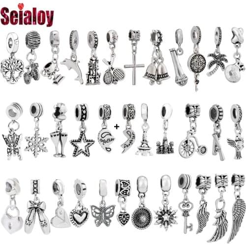 Seialoy Silver Color Castle Tree Of Life Dangle Butterfly Wing Pendant Charm Fit Diy Bracelets Necklace For High School Students